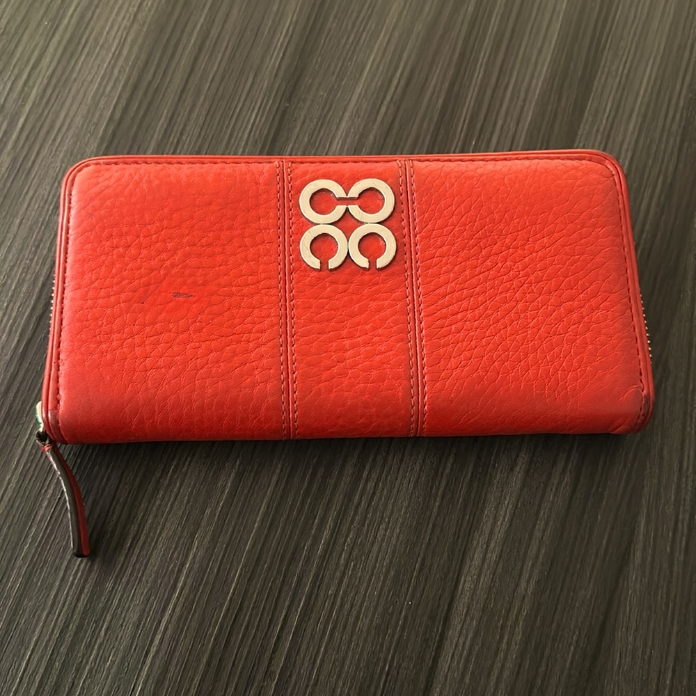 Coach pebble leather zip around wallet